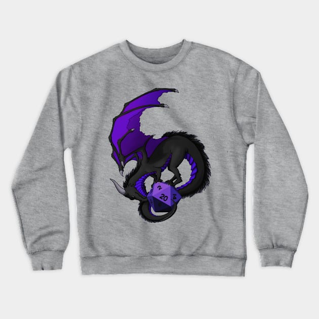 Amethyst  dragon and a D20 Crewneck Sweatshirt by Nytlin